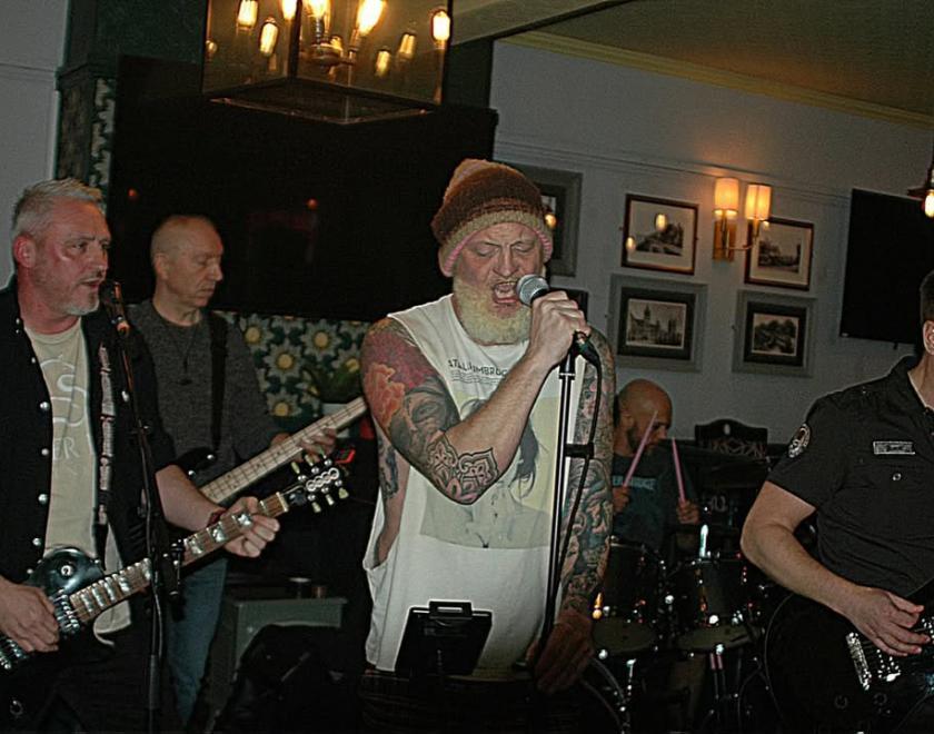 band members on stage