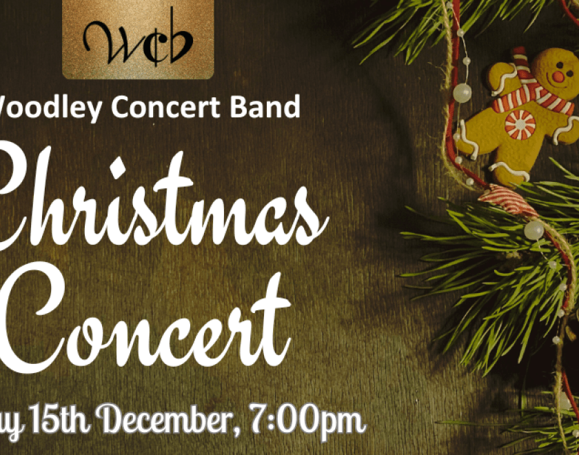 Banner image for WCB's Christmas Concert with festive fir and gingerbread man garland