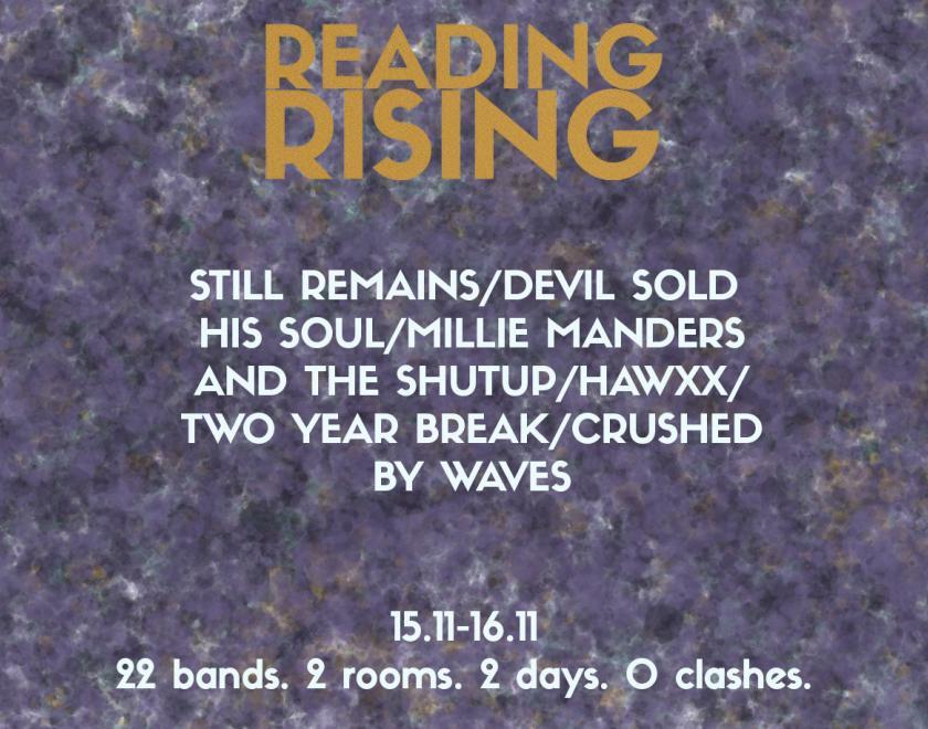 Reading Rising poster listing the bands performing