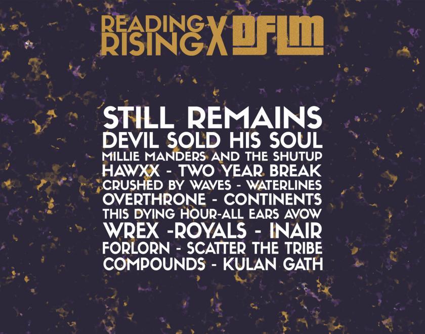 Reading Rising poster listing the bands performing