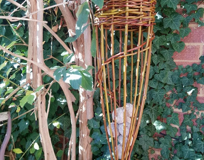 bird feeder made of willow