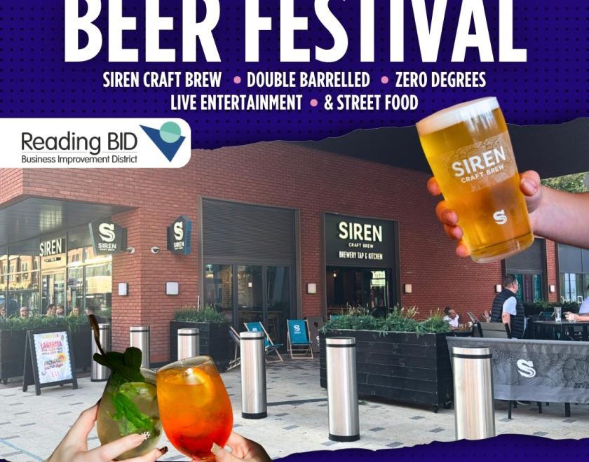 Siren Craft Brew, Double-Barrelled and Zero Degrees are hosting a beer Festival at Siren RG1 on Friday 21st August 2026.