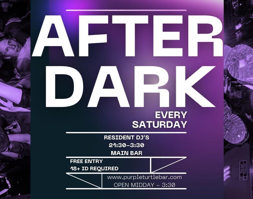After Dark every Saturday night. The Turtle  Resident DJs spinning classic Turtle tunes  FREE ENTRY // 18+ ID Required