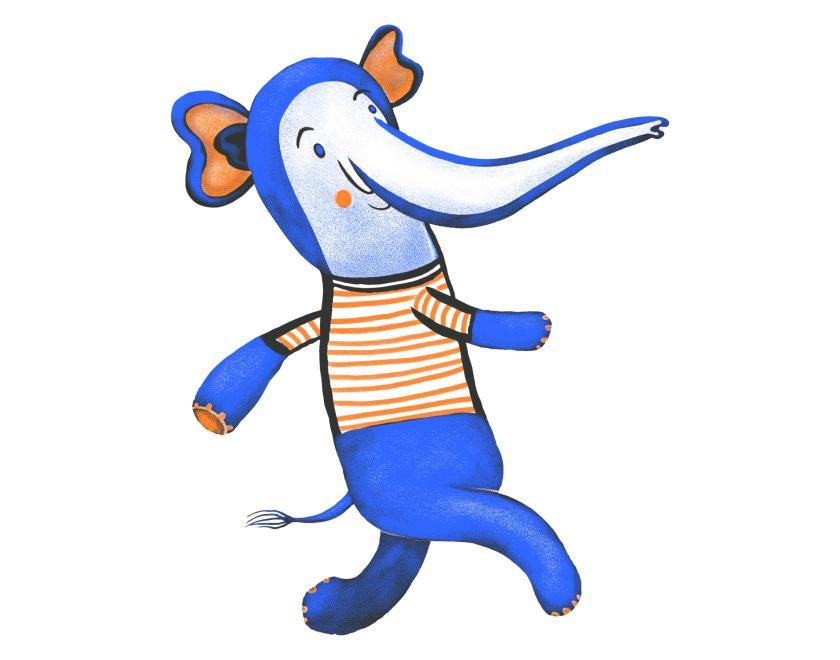Illustrated blue elephant