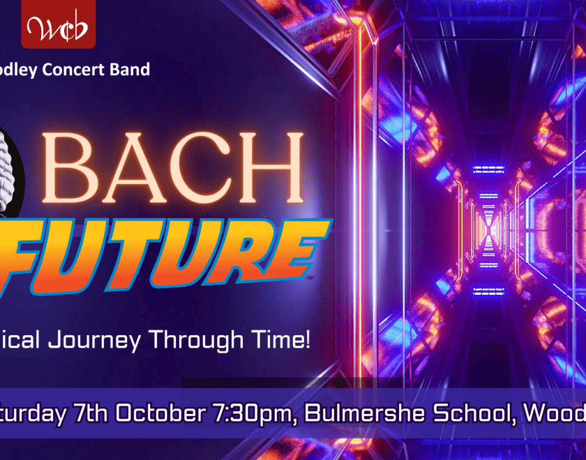 Concert Poster Image - Compose J S Bach and text 'Bach to the Future'