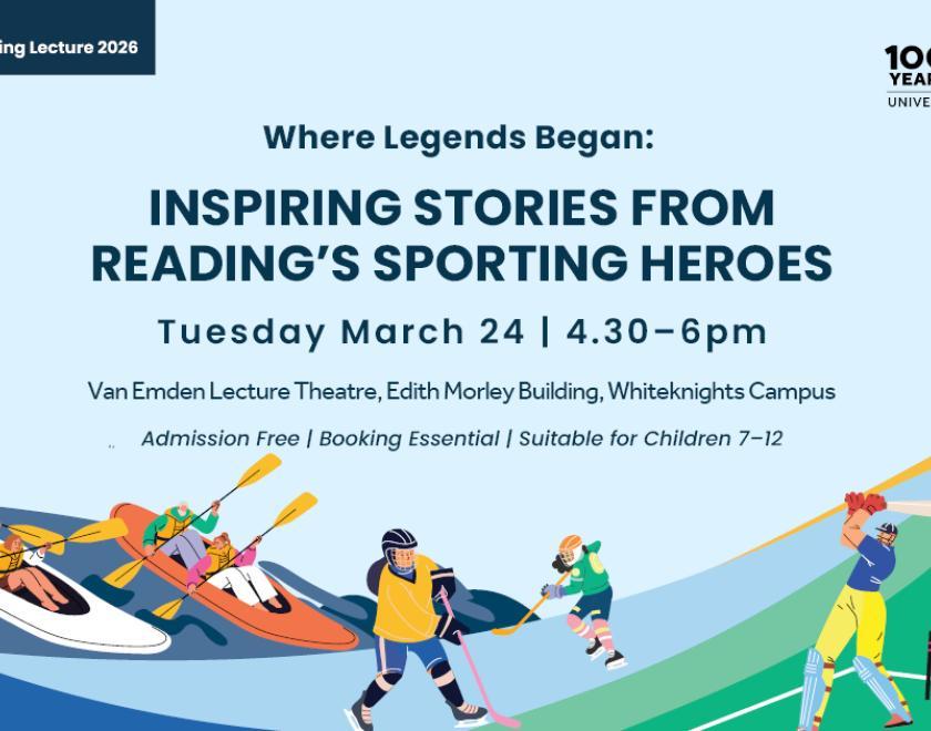 Poster with cartoon images of various sportspeople