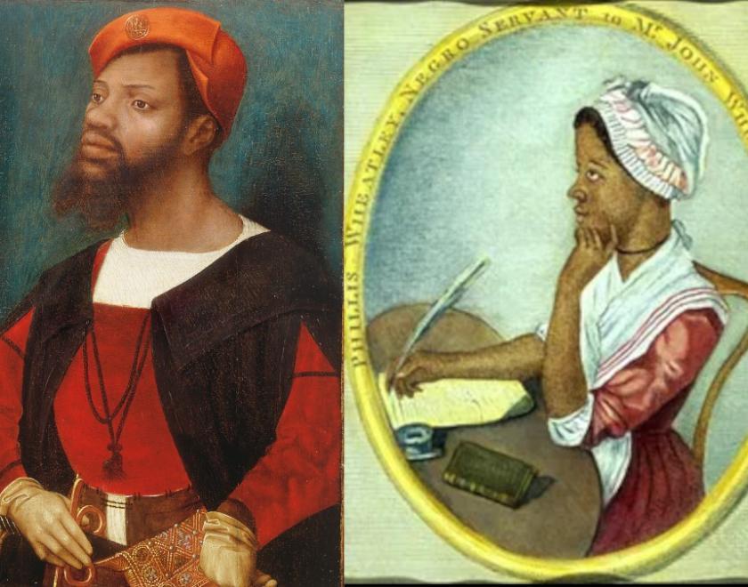 Jan Mostaert's 'Portrait of a Moor' and 'Phyllis Wheatley' by an unidentified artist