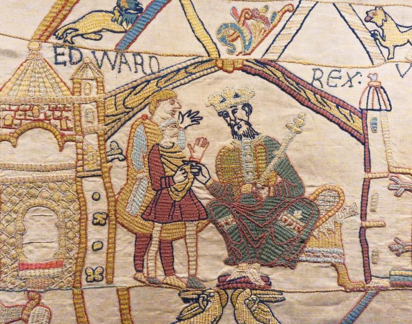 detail from the copy of the Bayeaux tapestry in Reading Museum