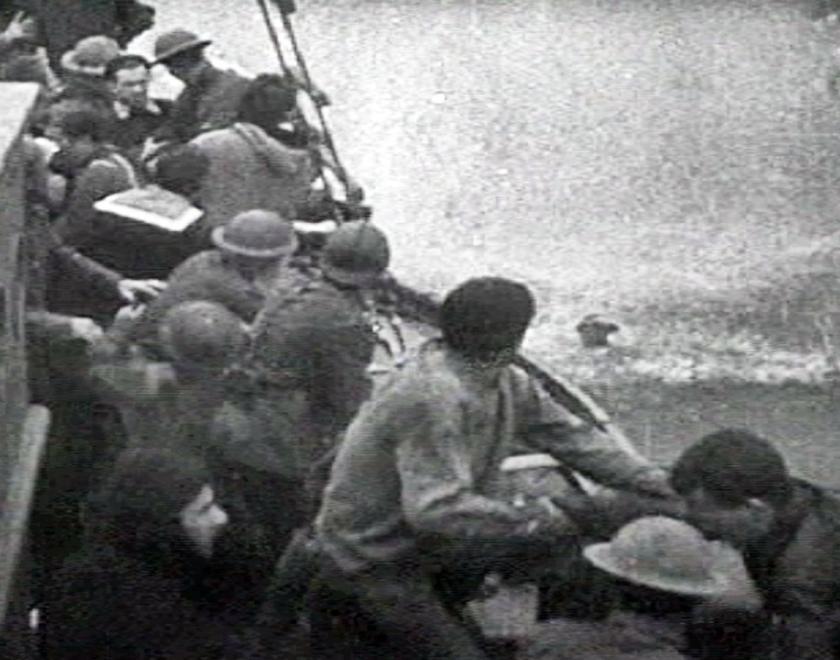 The Dunkirk evacuation by boat - film still