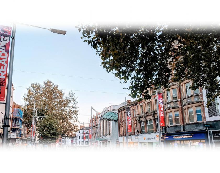 What's On Reading banners in Broad Street