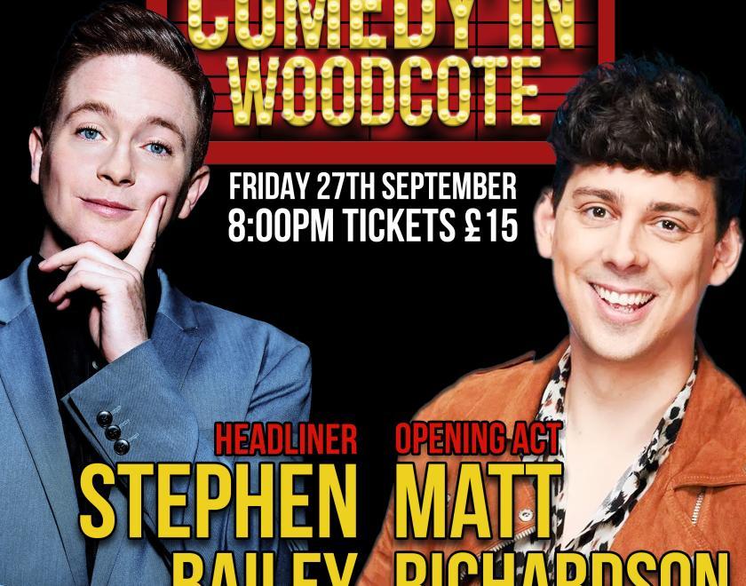 A picture of the poster for the comedy night