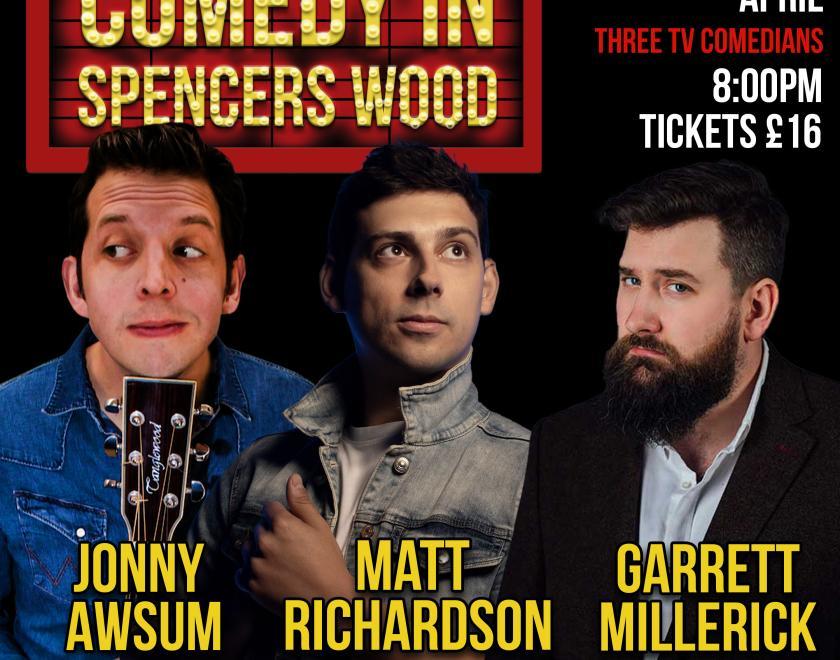 A picture of the poster for the comedy night