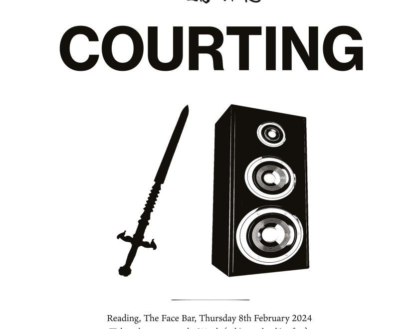 black and white band Courting Feb poster