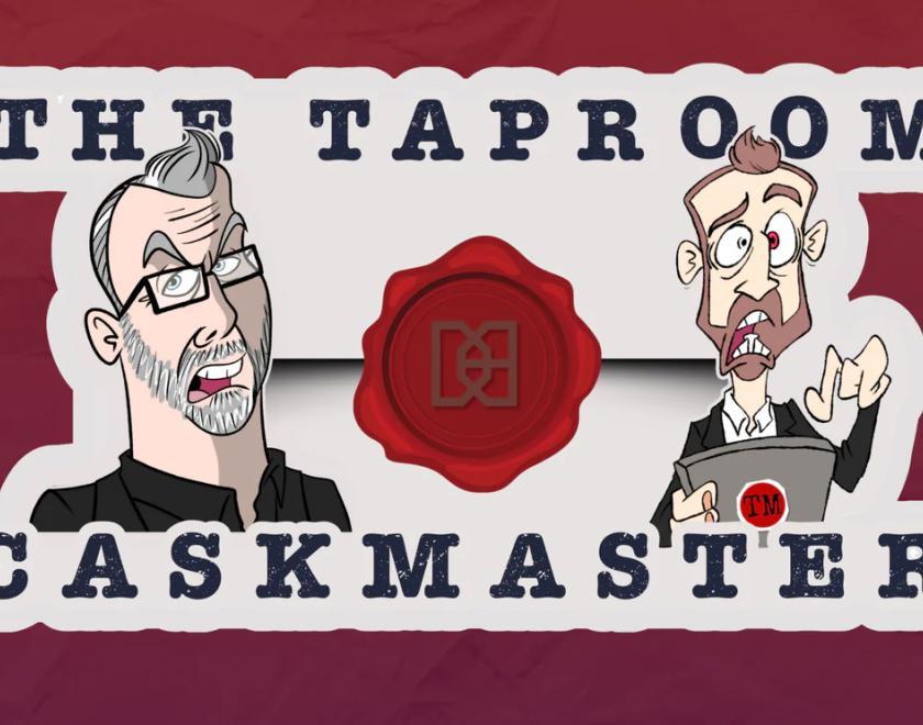 The Taproom Caskmaster poster with caricatures of Gregg Davies and Alex Horne
