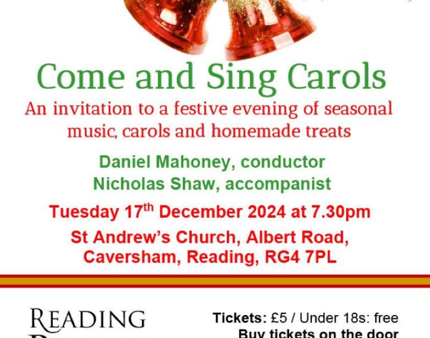 A poster giving details of the Come and Sing carols event