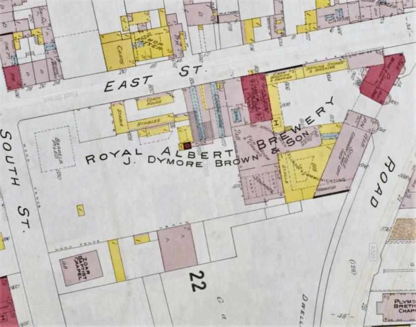 Royal Albert Brewery, Reading (Goad Map 1895) 