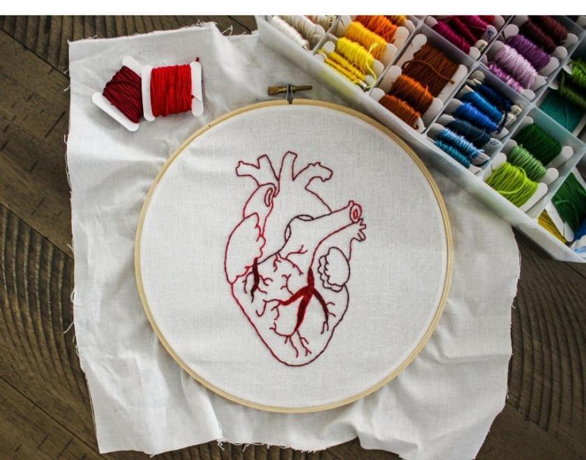 Embroidered heart