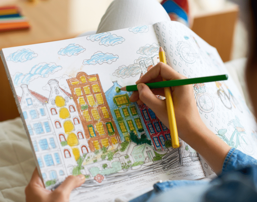 Hand drawing a book illustration