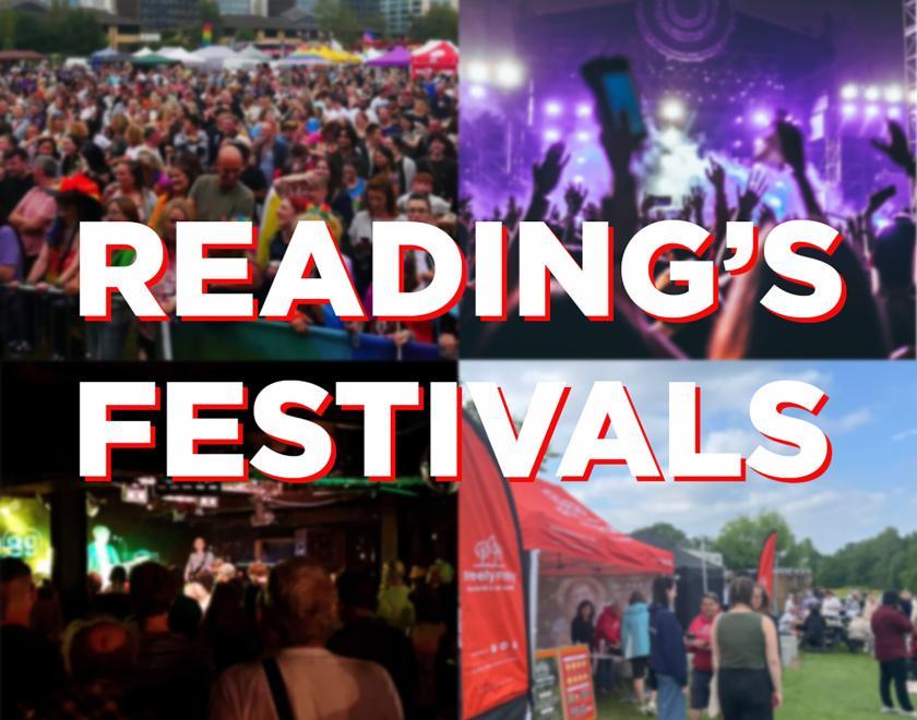 montage image of Reading's festivals