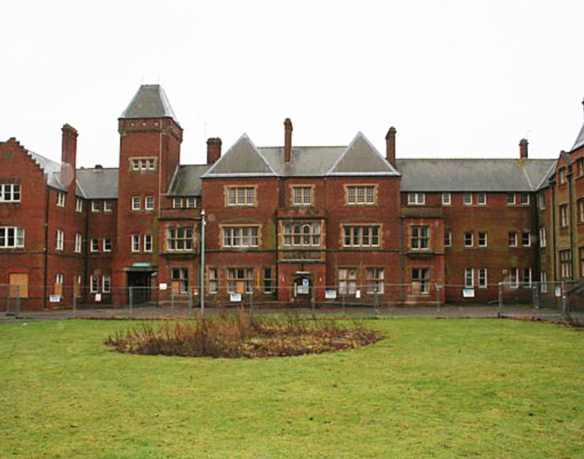 Fairmile Hospital - the front of the building before its redevelopment into housing