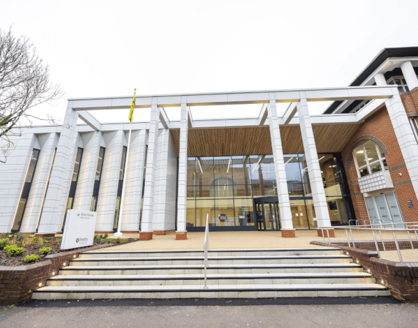 Front view of Reading Civic Centre, Bridge Street