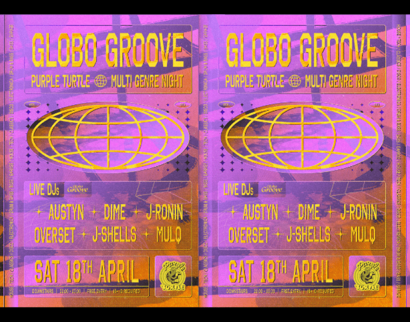 GLOBO GROOVE Return to The Turtle Basement bringing their mix of House/Techno/Electronica/Disco and classics  10.30pm FREE ENTRY / 18+ ID Required
