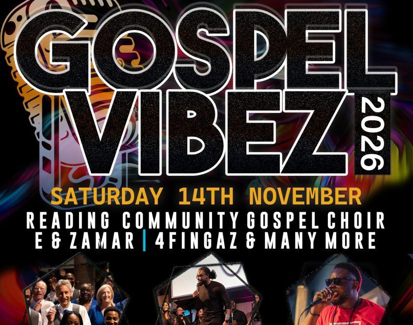 Gospel Vibez 2026 poster with headshots of some of the performers