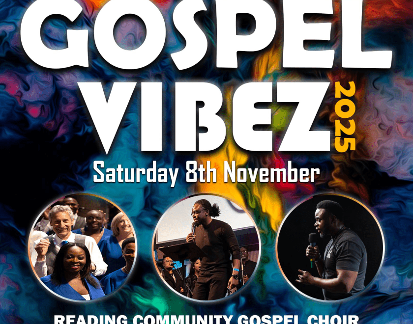 Gospel Vibez 2025 poster with headshots of some of the performers