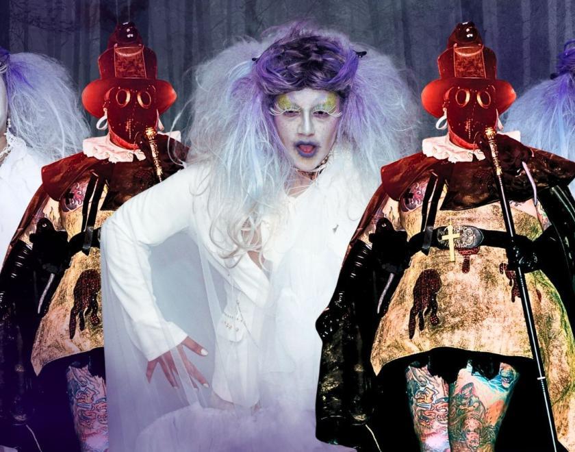 Darg Queens dressed up as ghosts