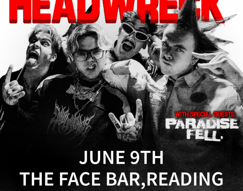 headwreck gig poster for the facebar on 9th June
