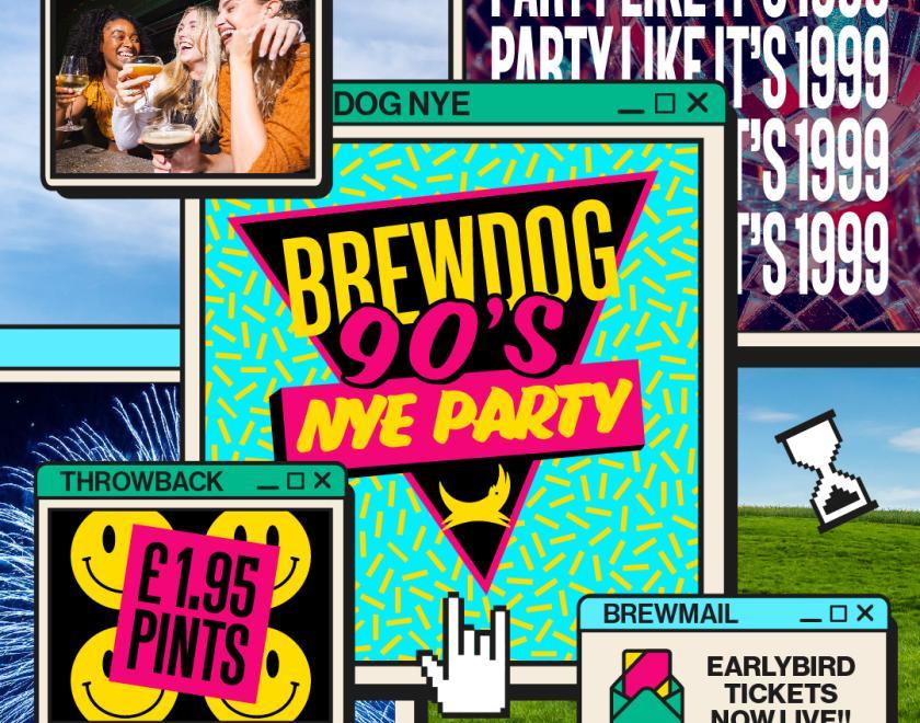 90's style graphics advertising the event