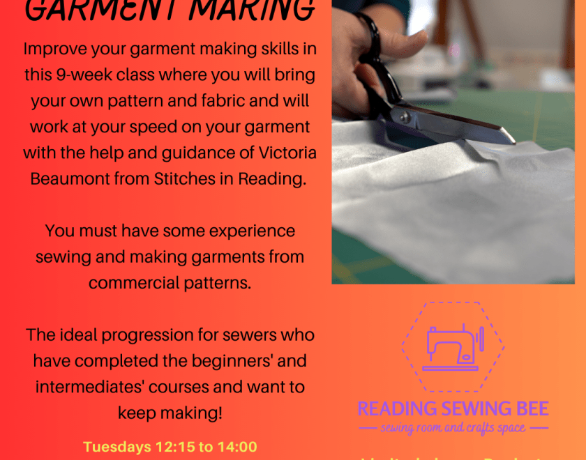 Flyer for improvers sewing course