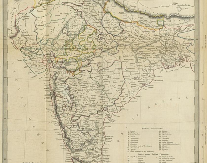 Map of India from 1849