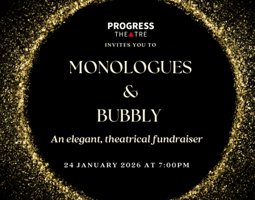 Black and gold invitation with text