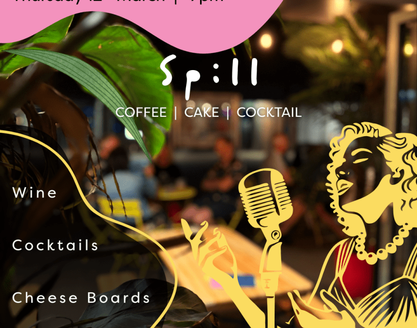 a jazzy image with details of the event