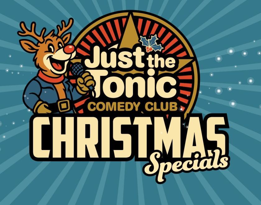 Just the Tonic Christmas show banner - Blue with a reindeer 