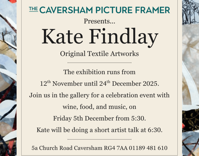 Advertisement for an exhibition of artwork by artist Kate Findlay