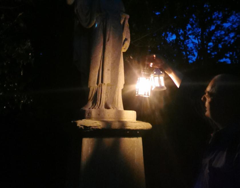 Candlelit monument