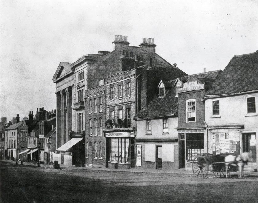 London street in Reading c. 1844
