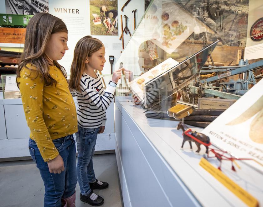 Two girls in a gallery at The MERL