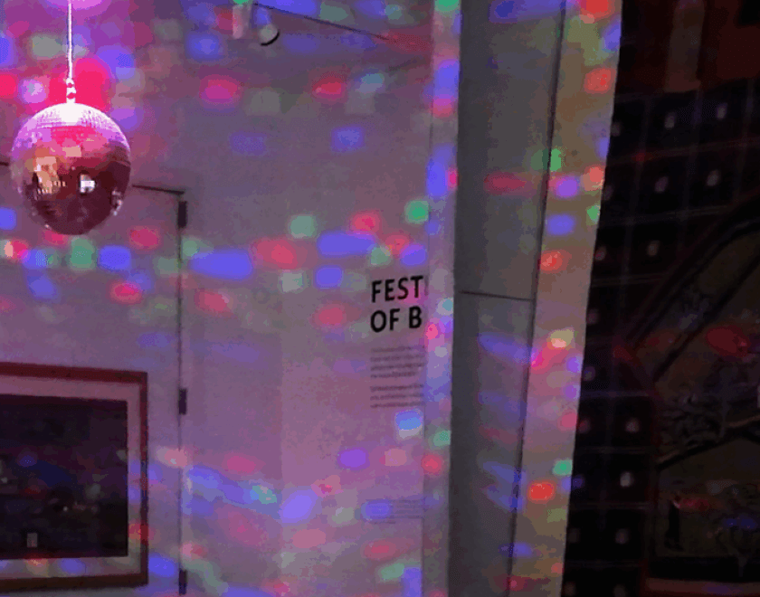 Disco ball in the MERL galleries