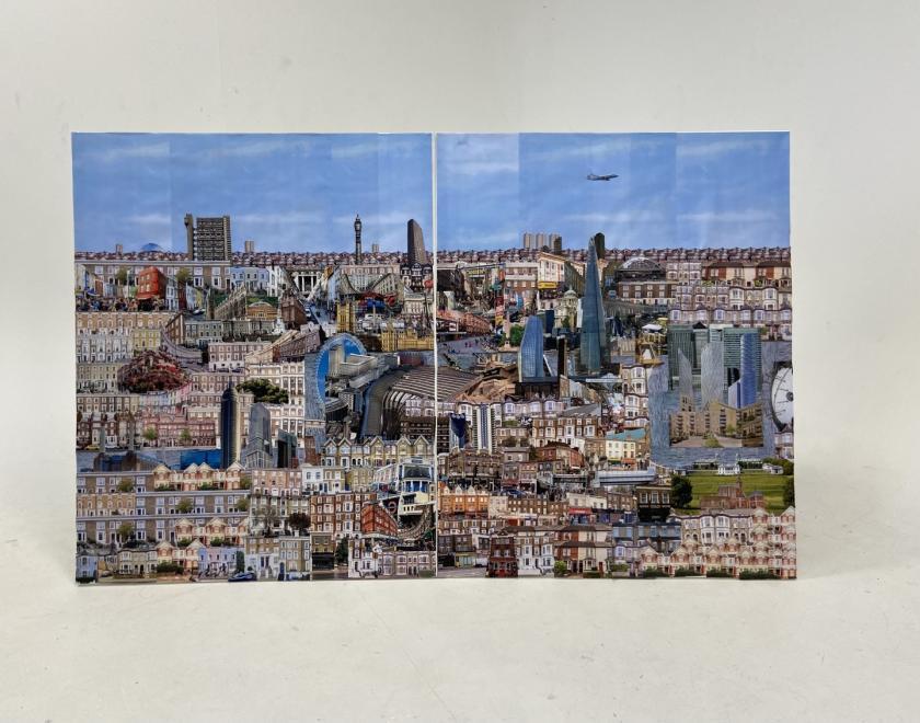 Picture from the exhibition showing a skyline
