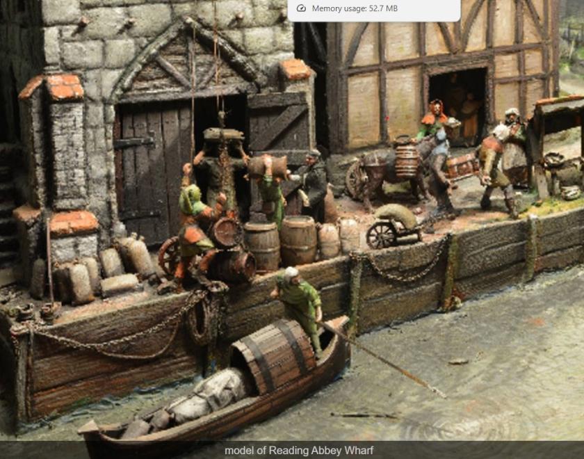 Reading Abbey Wharf from Medieval Model in Reading Museum