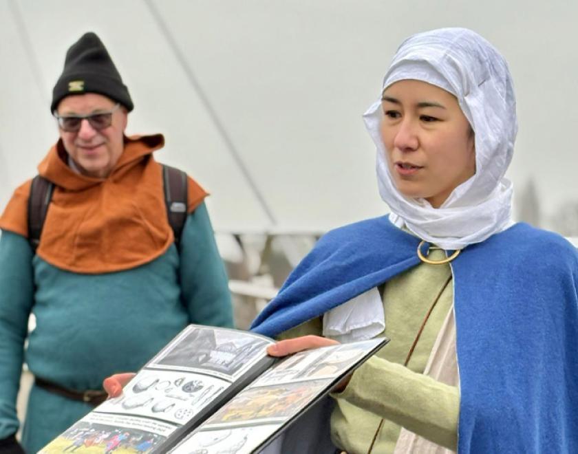 A man and a woman in medieval costume