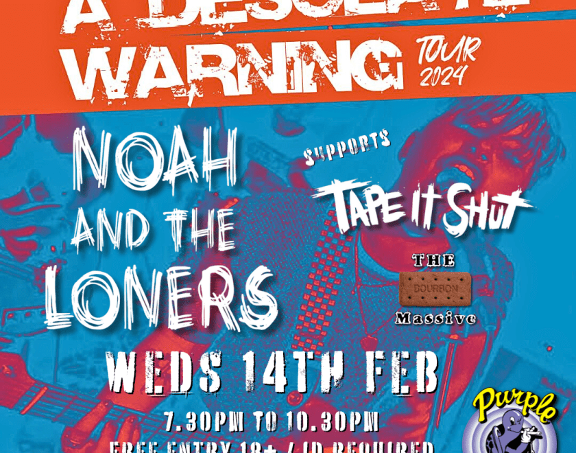 Noah And The Loners’ live shows are full of fire and fury, forged in iconic venues from London’s Dublin Castle and O2 Academy Islington to Liverpool Sound City. Standing politely in the corner watching the band play is NOT an option. Get ready to go nuts!