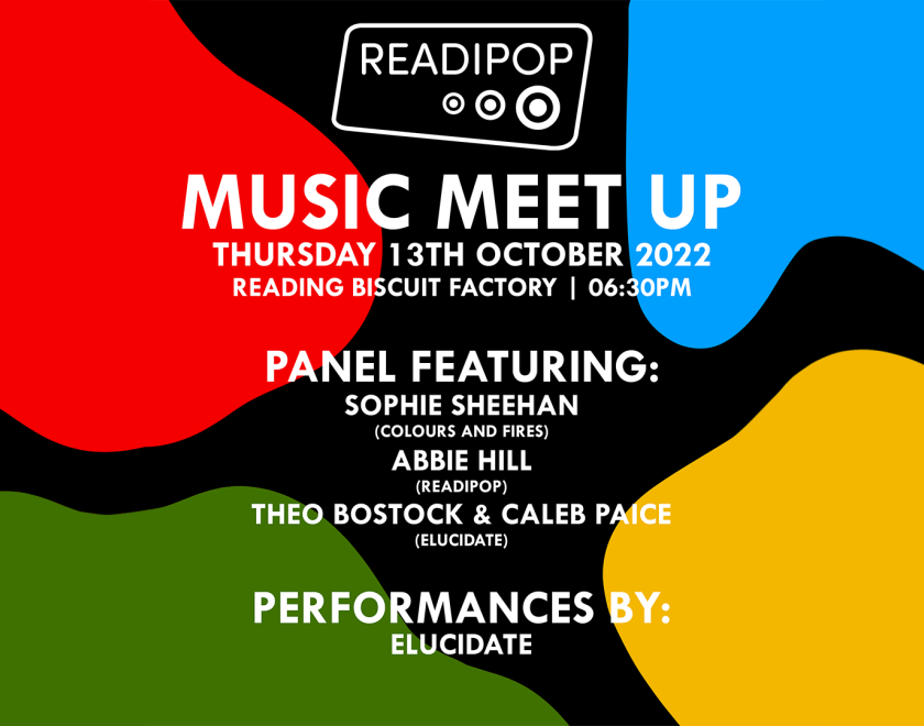 Readipop's Music Meet-Up Listing, colourful image