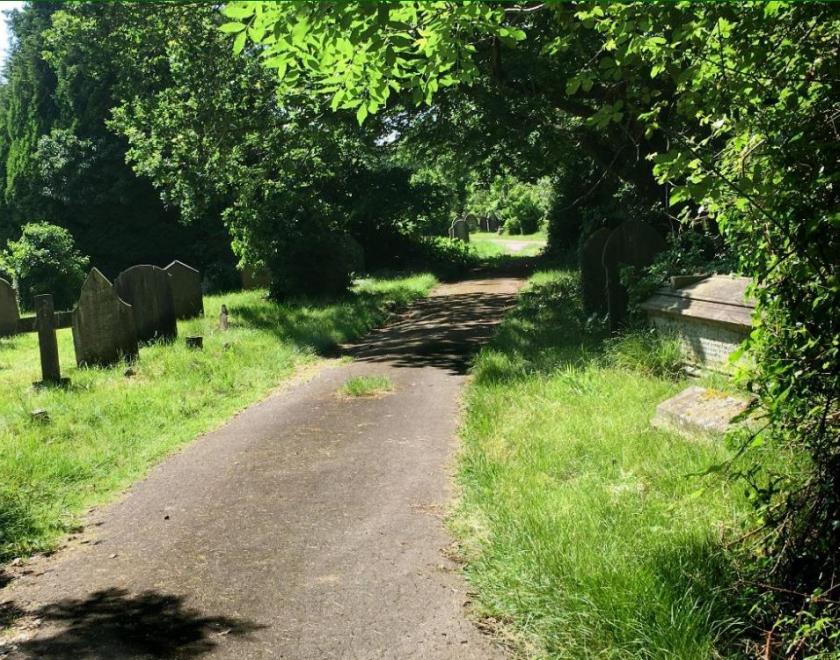 path in the cemetery
