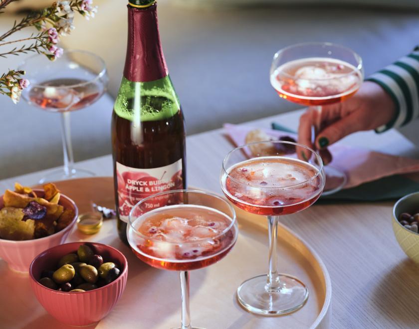 Mocktails from IKEA Swedish food market being served 