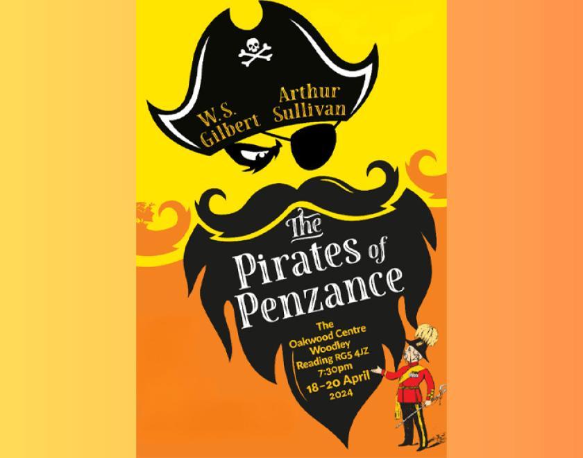 The Pirates of Penzance poster with stylised pirate face
