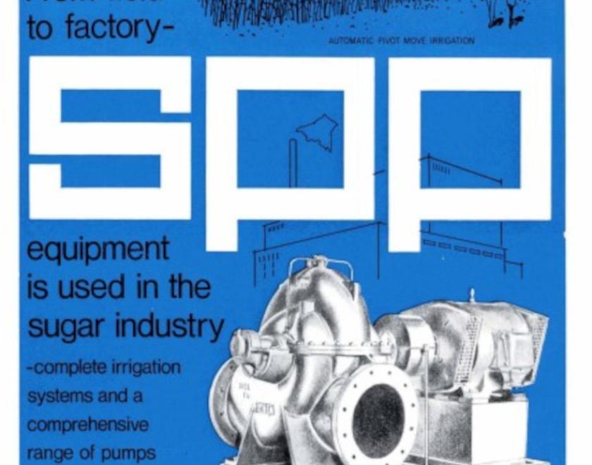 Letters and image on blue background